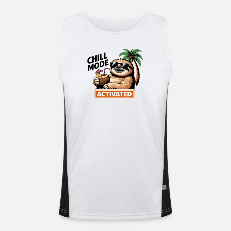 Tropical Sloth Activated Vibes Men's Functional Contrast Tank Top 