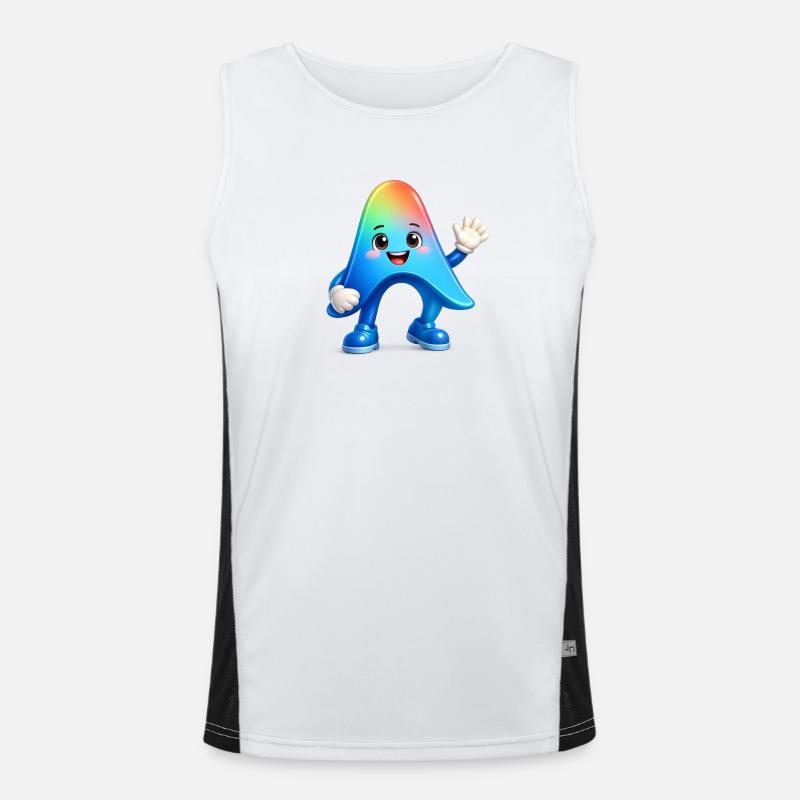 Cute Rainbow Mascot Sticker Antigravity Débardeur respirant contrasté Homme 