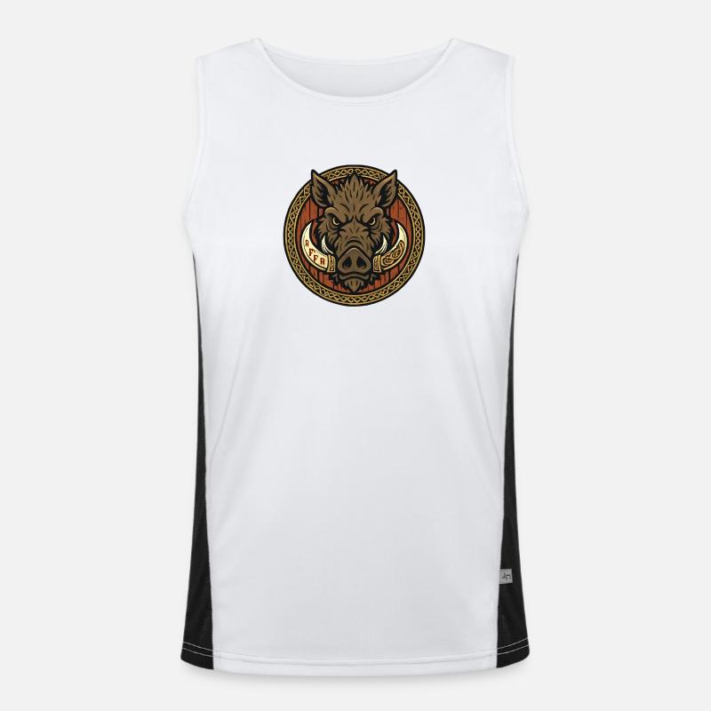 Wikinger Eberemblem Funktionelles Kontrast-Tank Top für Männer 