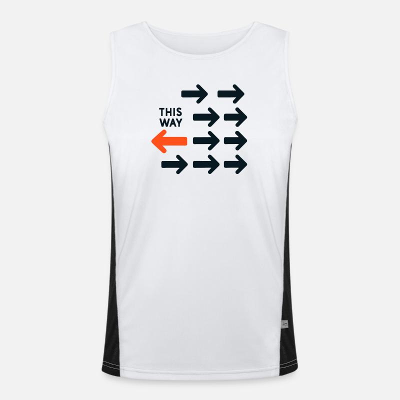 Inverted Arrow Against Current Design This Way Tot - Men's Functional Contrast Tank Top - white/black