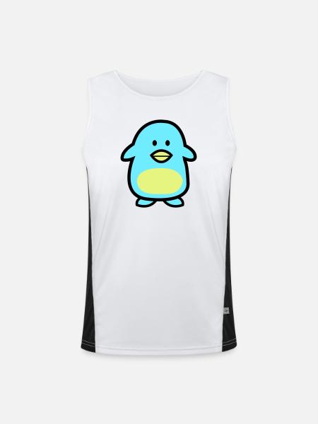 Penguin Comic - Men's Functional Contrast Tank Top - white/black