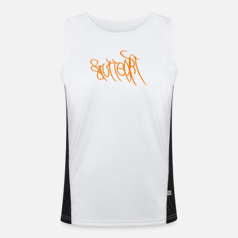 Graffiti Orange Hand Lettering Stuttgart Débardeur respirant contrasté Homme 