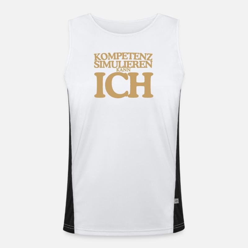 Kompetenz simulieren kann ich Retro Design Funktionelles Kontrast-Tank Top für Männer 