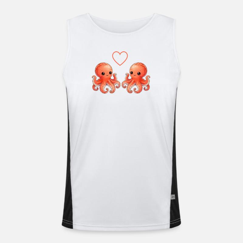  Oktopusse Love Funktionelles Kontrast-Tank Top für Männer 