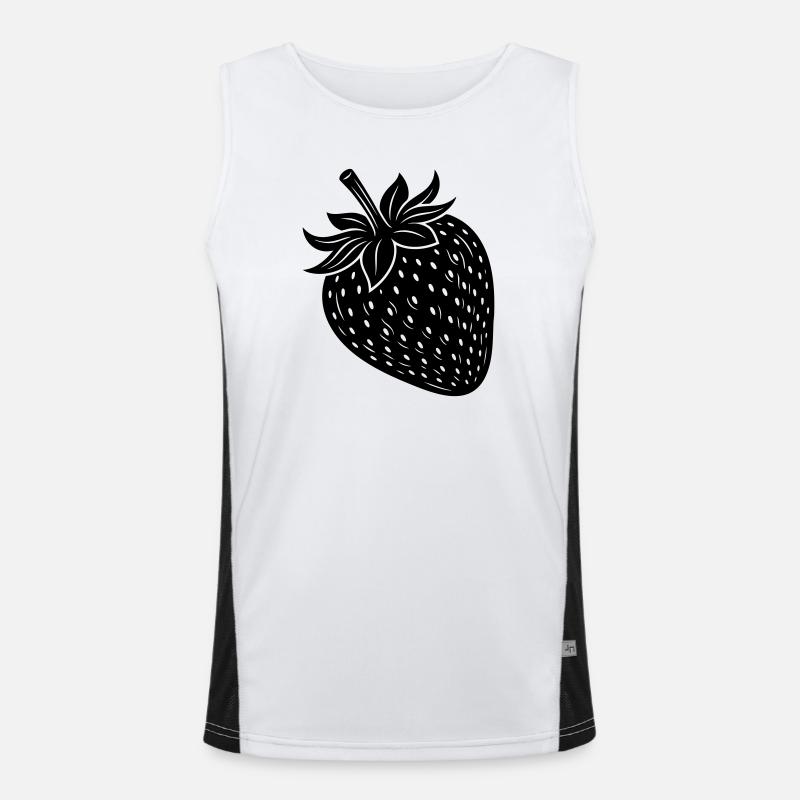 Strawberry Fruit Silhouette Funktionelles Kontrast-Tank Top für Männer 
