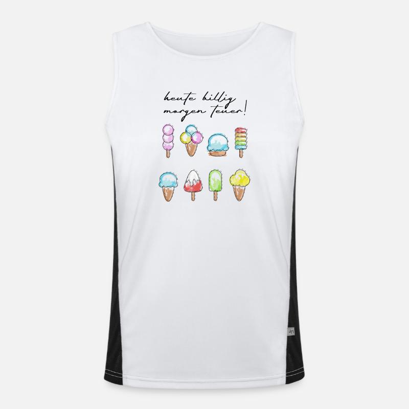 Farbige Eiskunst Eiscreme Motive Funktionelles Kontrast-Tank Top für Männer 