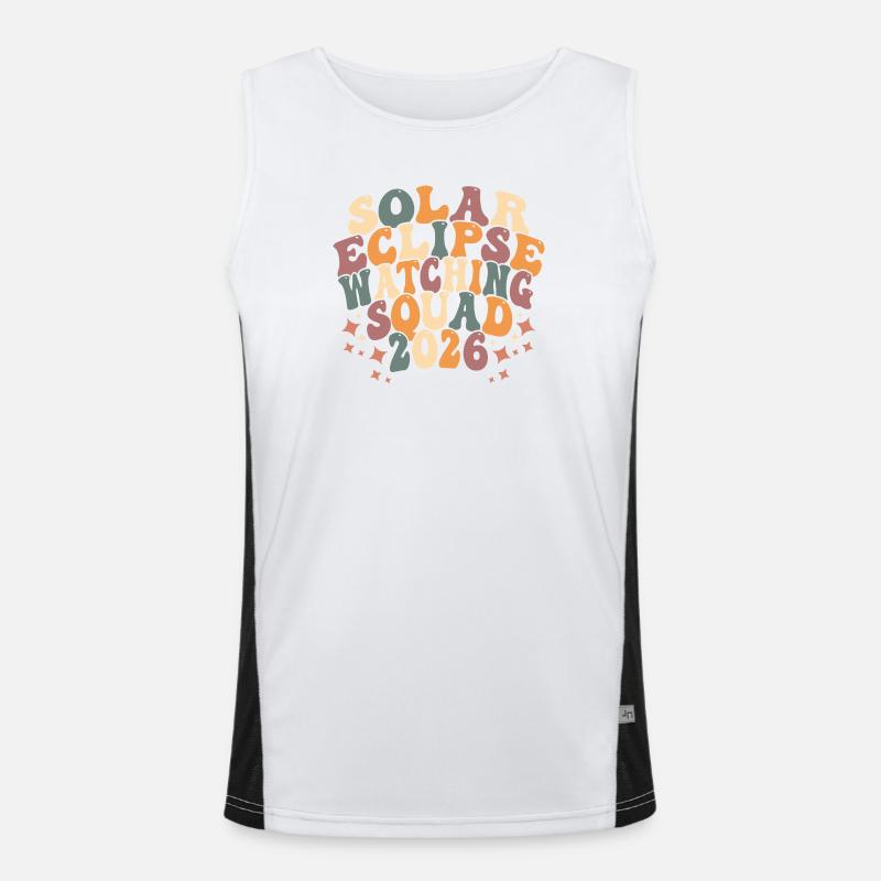 Solar Eclipse Squad 2026 - Men's Functional Contrast Tank Top  - white/black