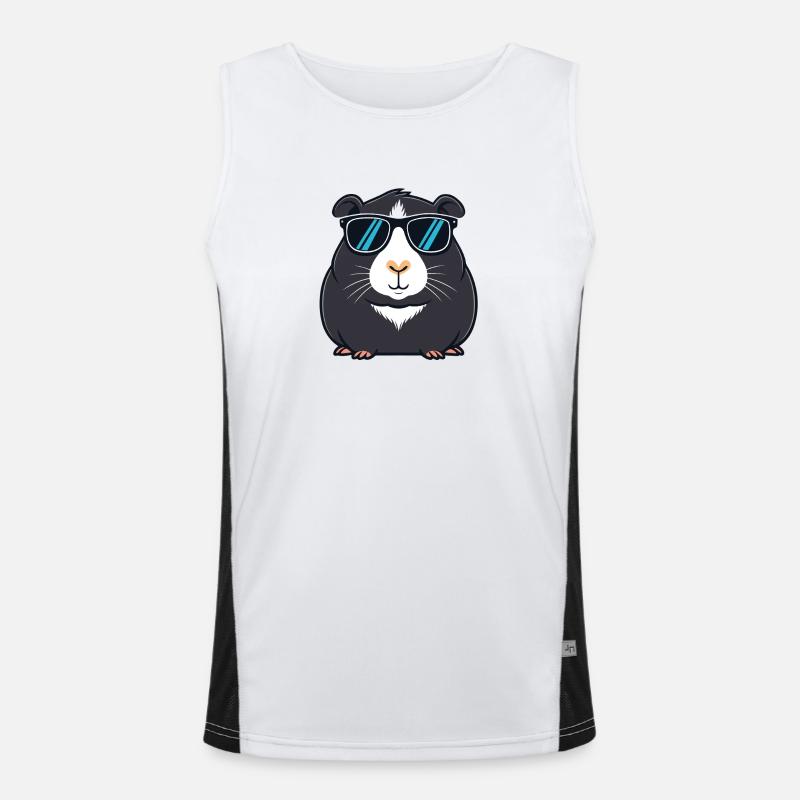 Kapybara Schwarze Kühle Sonnenbrillen Funktionelles Kontrast-Tank Top für Männer 