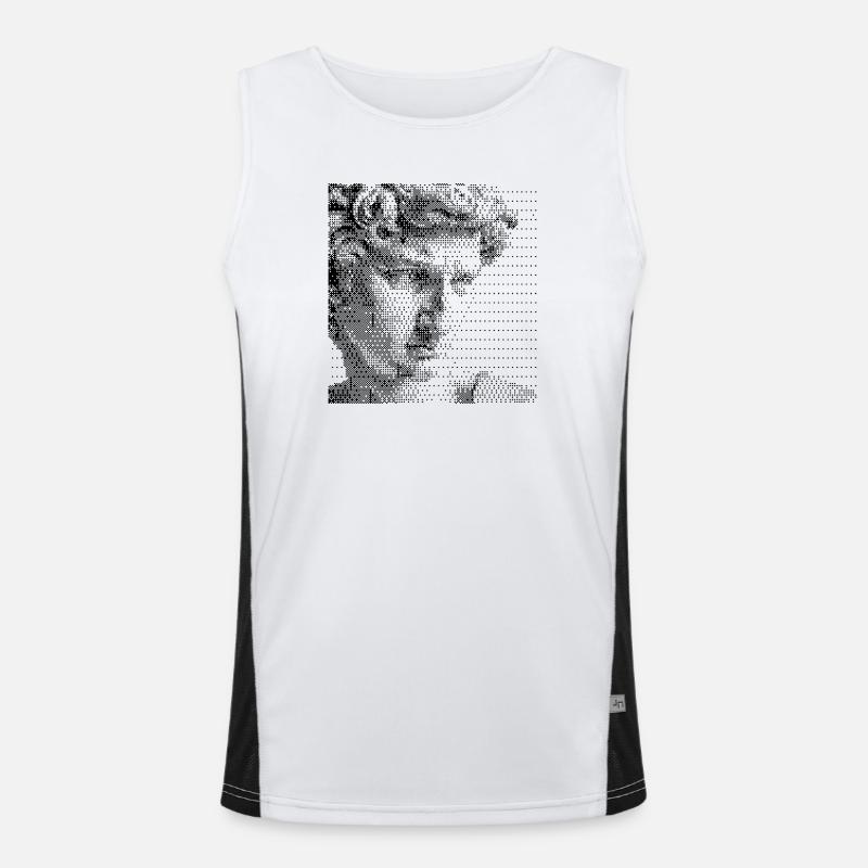 David Michelangelo face halftone portrait Men's Functional Contrast Tank Top 