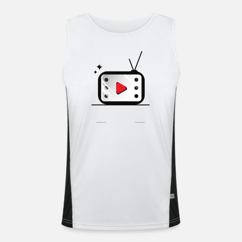 Retro TV Play Button Pattern Men's Functional Contrast Tank Top 