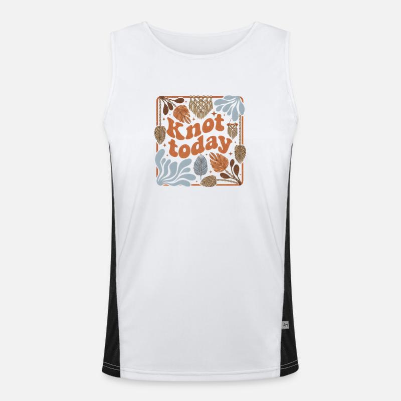 Don't knot today | Macrame Humor - Men's Functional Contrast Tank Top - white/black