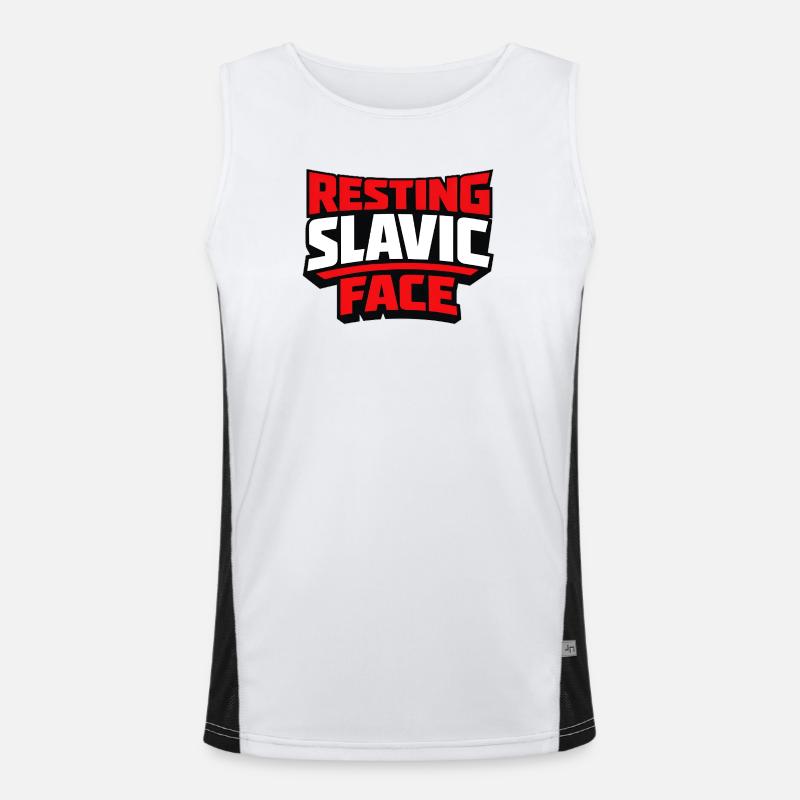 Resting Slavic Face Eastern Europe Saying Men's Functional Contrast Tank Top 