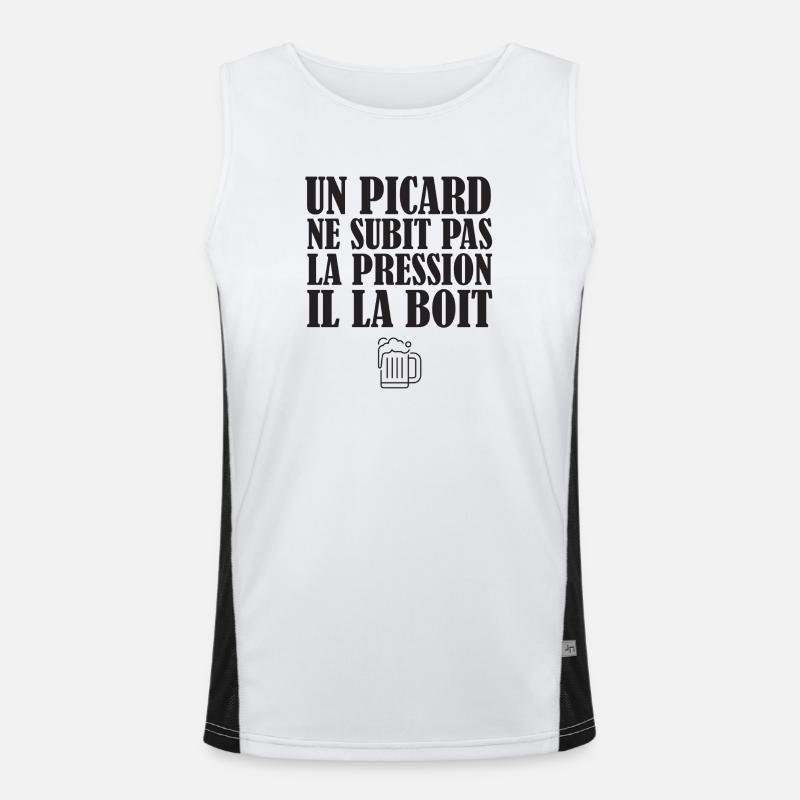 Un Picard Ne Subit Pas La Pression Il La Boit T... Débardeur respirant contrasté Homme 