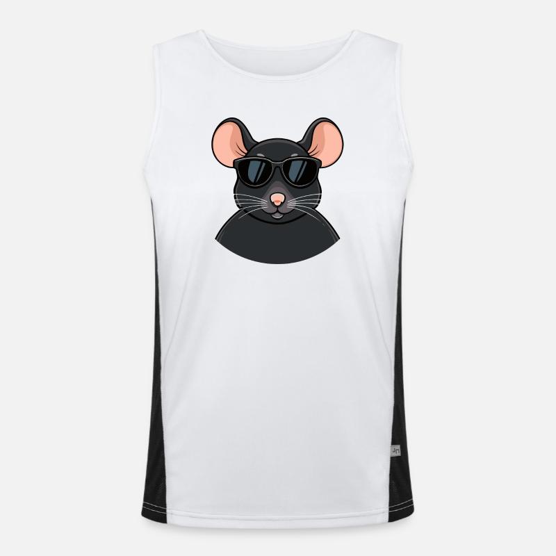 Mouse chic black glasses Men's Functional Contrast Tank Top 