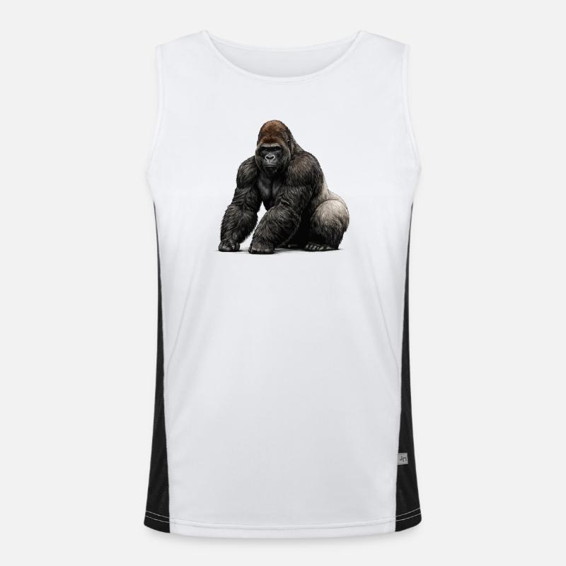 Gorilla Wildlife Animal Men's Functional Contrast Tank Top 