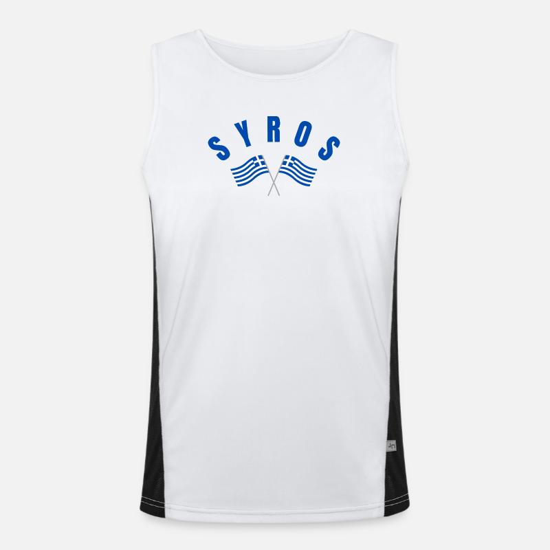 Drapeaux grecs de Syros Débardeur respirant contrasté Homme 