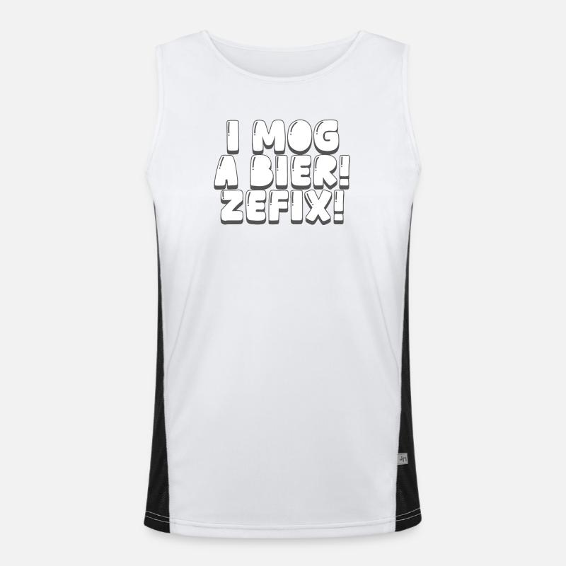 i mog a bier! zefix! Funktionelles Kontrast-Tank Top für Männer 