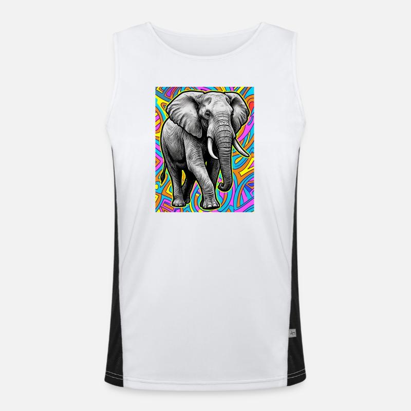 Elefant Funktionelles Kontrast-Tank Top für Männer 