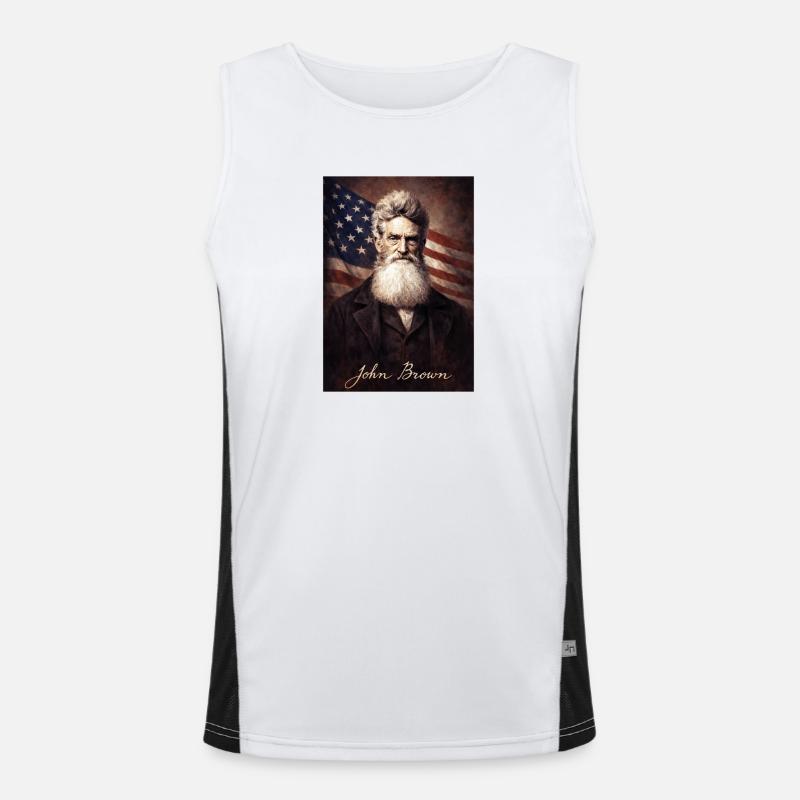 John Brown Portrait with US Flag Men's Functional Contrast Tank Top 