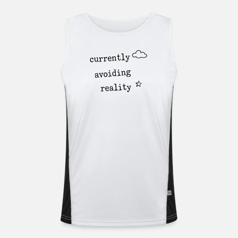 Currently Avoiding Reality Funny Shirt Men's Functional Contrast Tank Top 