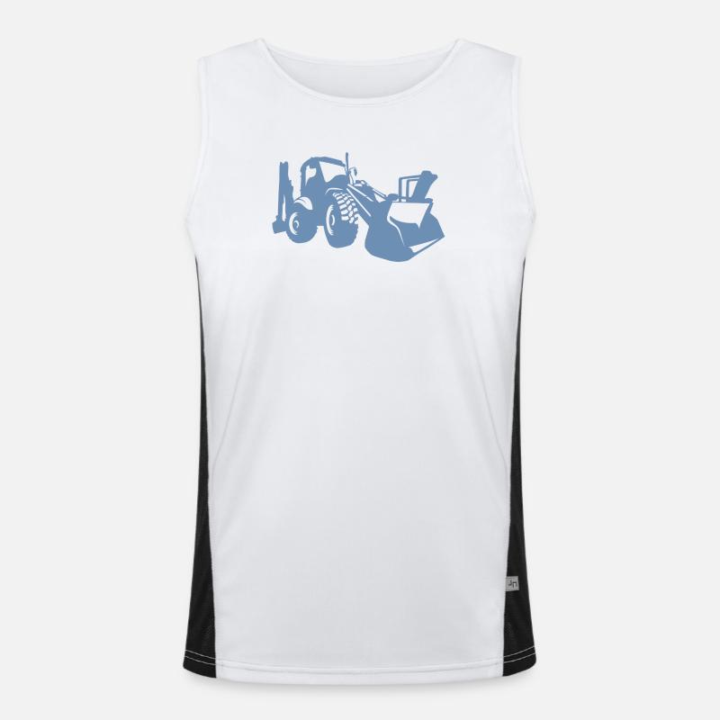 Bagger Radlader Baugeräteführer Silhouette Funktionelles Kontrast-Tank Top für Männer 