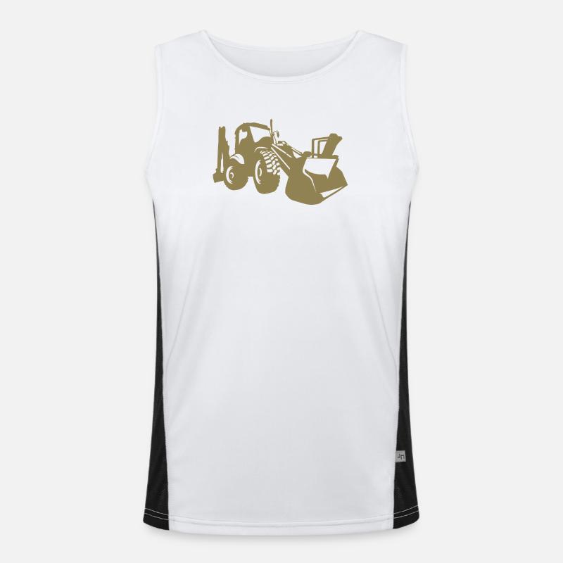 Bagger Radlader Baugeräteführer Silhouette Funktionelles Kontrast-Tank Top für Männer 