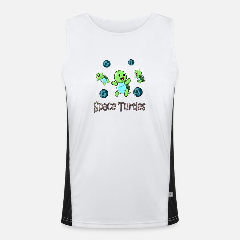 Space Turtles Astronauts Baby Turtle - Men's Functional Contrast Tank Top - white/black