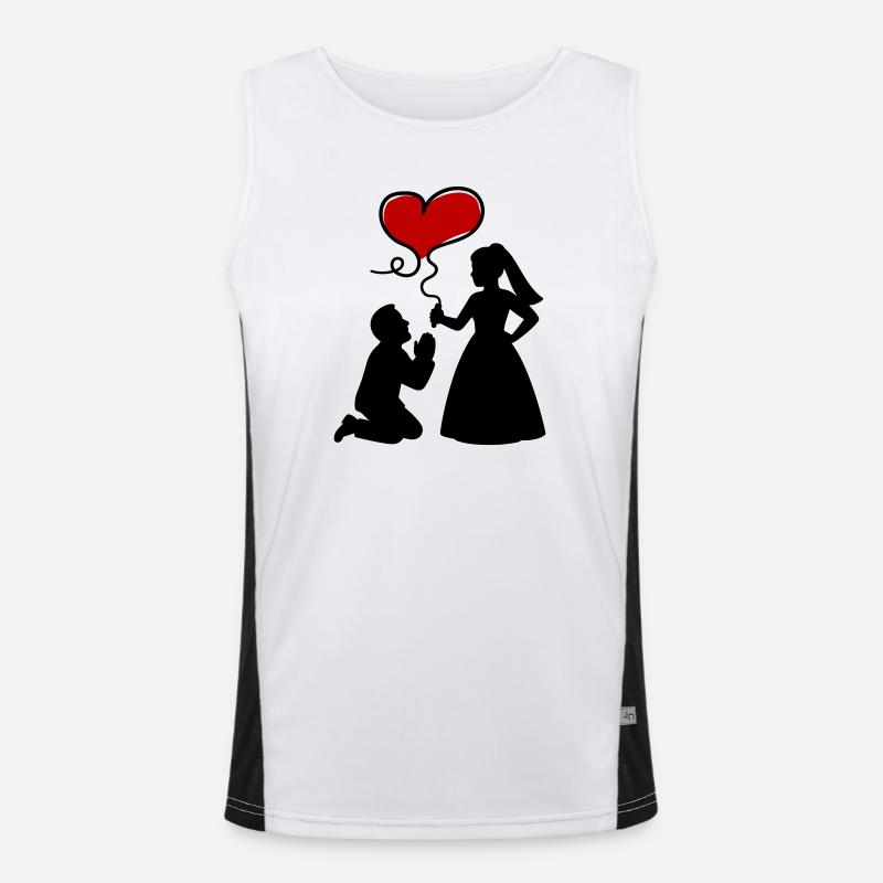 Brautpaar Ehepaar Hochzeit Funktionelles Kontrast-Tank Top für Männer 