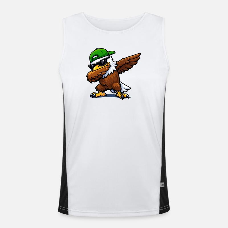 Dabbing Eagle Funktionelles Kontrast-Tank Top für Männer 