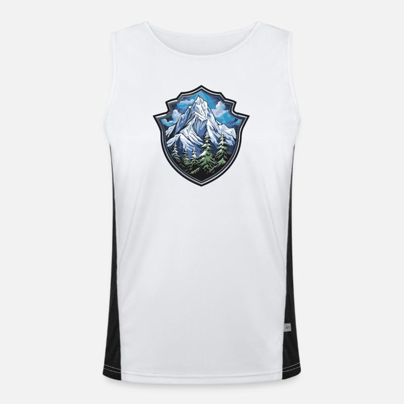 Mountains - Men's Functional Contrast Tank Top  - white/black