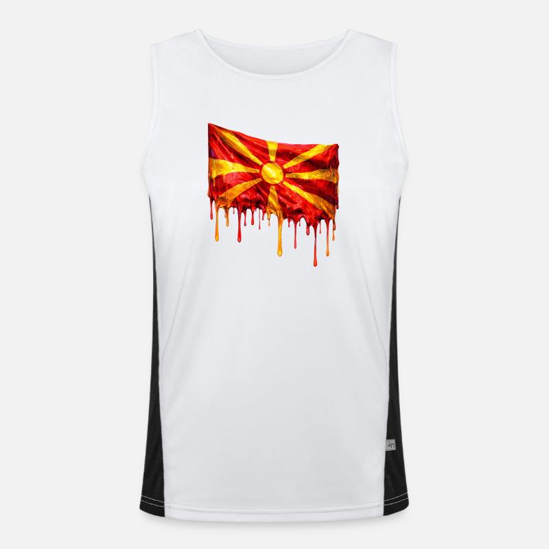 Chute du drapeau macédonien Débardeur respirant contrasté Homme 