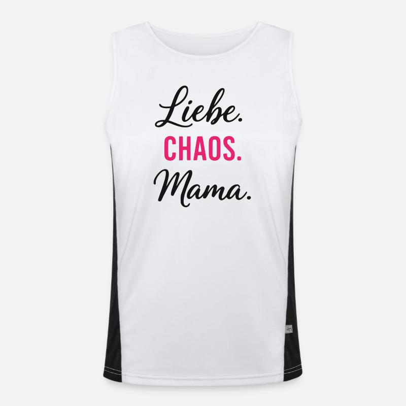 Liebe Chaos Mama – Muttertag Spruch Geschenk Funktionelles Kontrast-Tank Top für Männer 