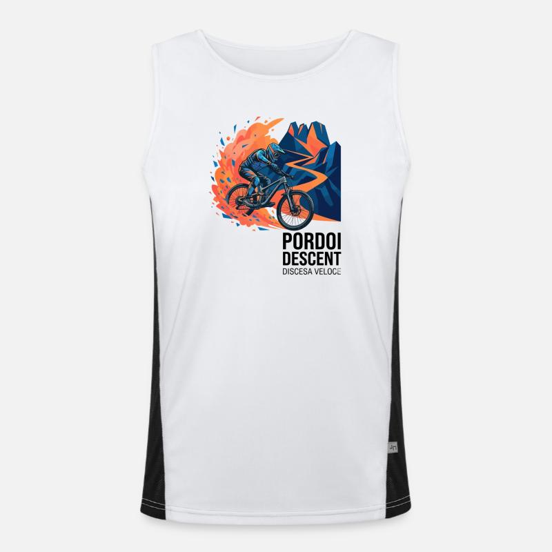Pordoi Descent MTB Fast Action Modern Vector Art Men's Functional Contrast Tank Top 