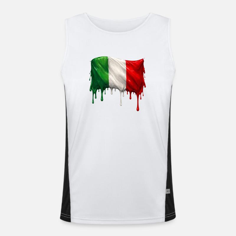Drapeau italien couleur colorée Débardeur respirant contrasté Homme 