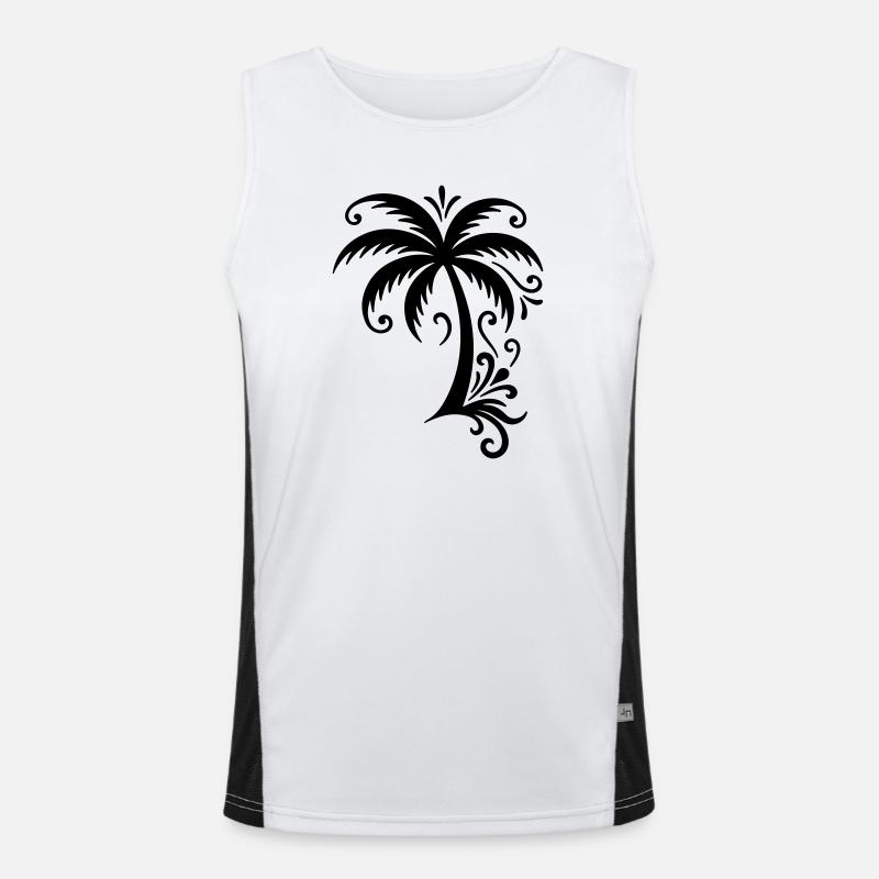 Palm tree icon beach Men's Functional Contrast Tank Top 