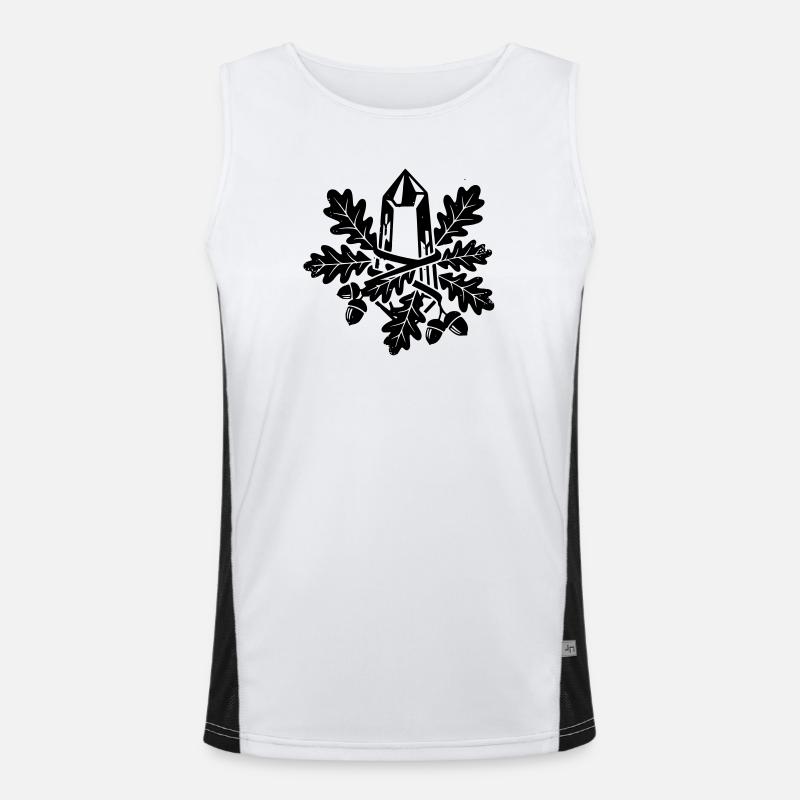 Crystal Oak Leaf Magic Forest - Men's Functional Contrast Tank Top  - white/black