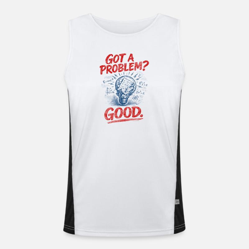 Problem? That's good | Math Teacher Math Humor - Men's Functional Contrast Tank Top  - white/black