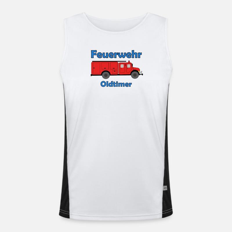Feuerwehr Oldtimer  Funktionelles Kontrast-Tank Top für Männer 