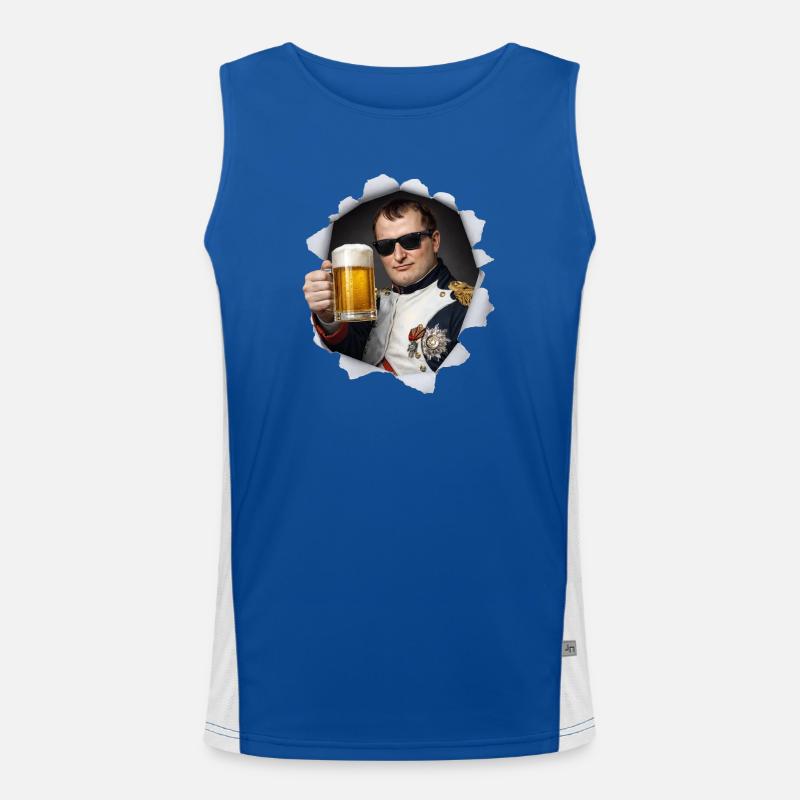Napoleon hält ein Bier Funktionelles Kontrast-Tank Top für Männer 