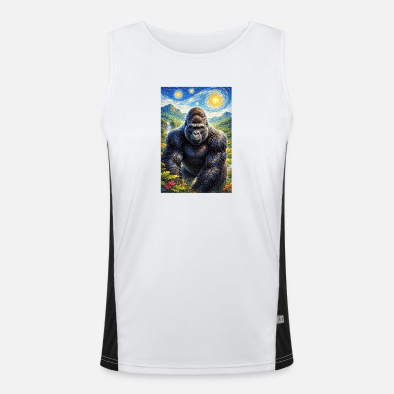 Gorilla in the Starry Night Jungle Men's Functional Contrast Tank Top 
