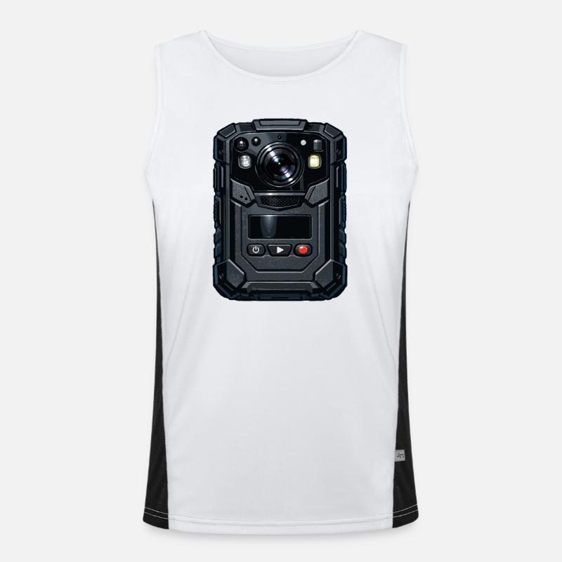 Robuste Action Cam-Illustration Funktionelles Kontrast-Tank Top für Männer 