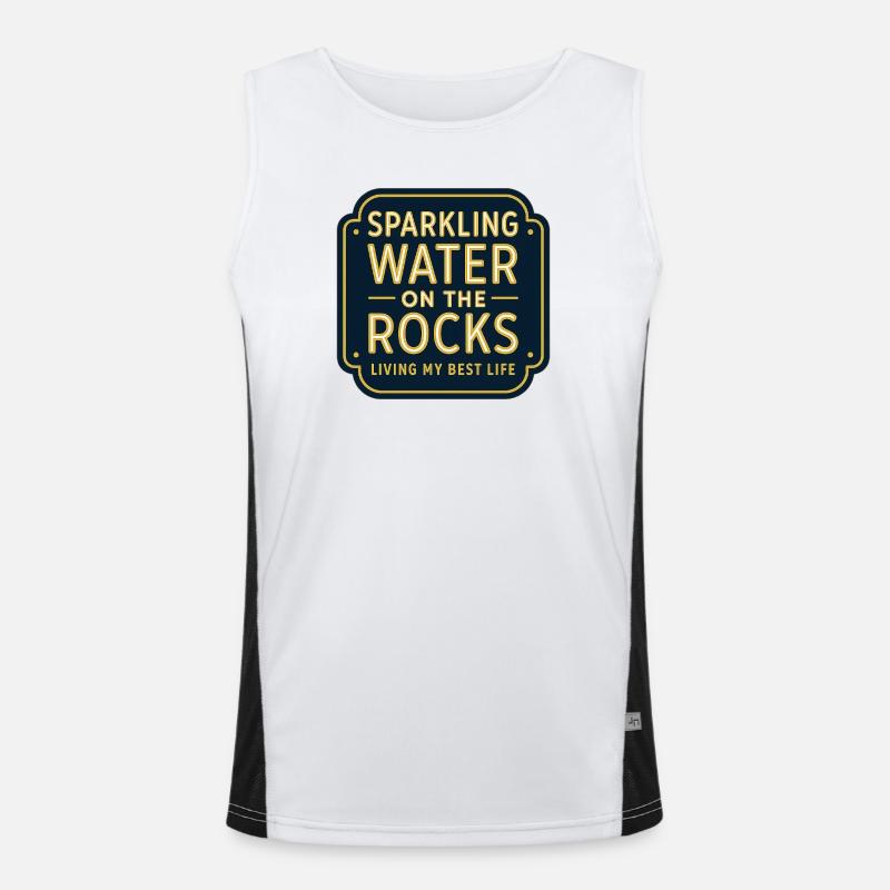Sparkling water on rocks neon - Men's Functional Contrast Tank Top  - white/black