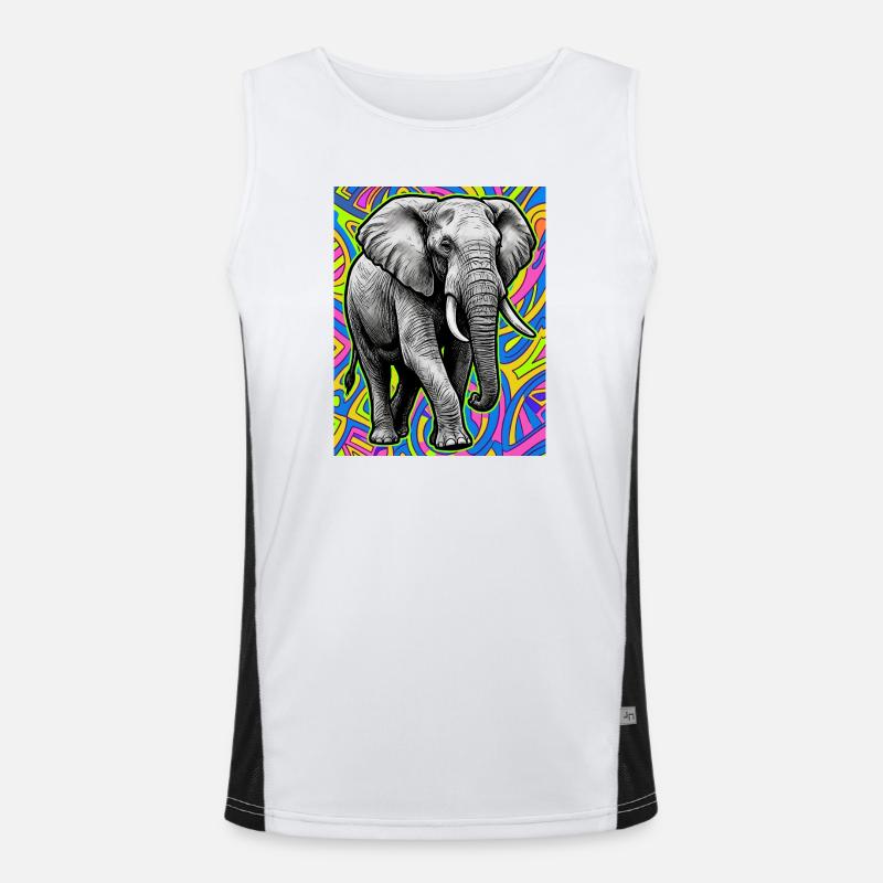 Elefant Funktionelles Kontrast-Tank Top für Männer 