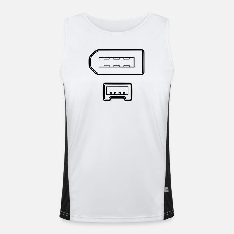 Firewire connector - Men's Functional Contrast Tank Top  - white/black