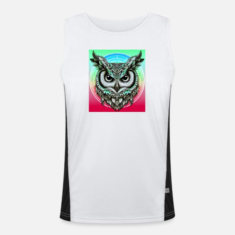 Eule Funktionelles Kontrast-Tank Top für Männer 
