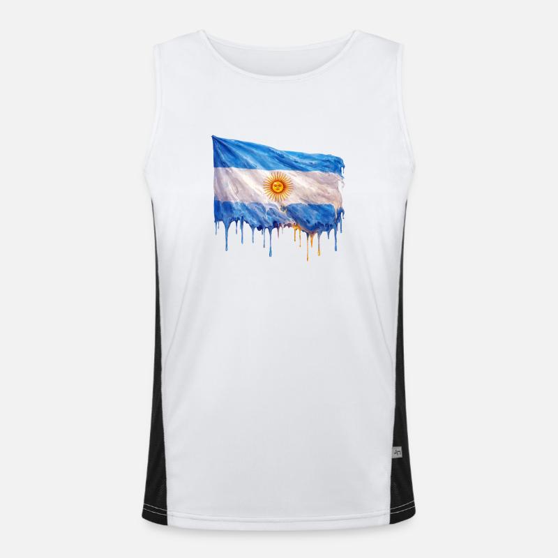 Art du drapeau argentin à gouttes Débardeur respirant contrasté Homme 