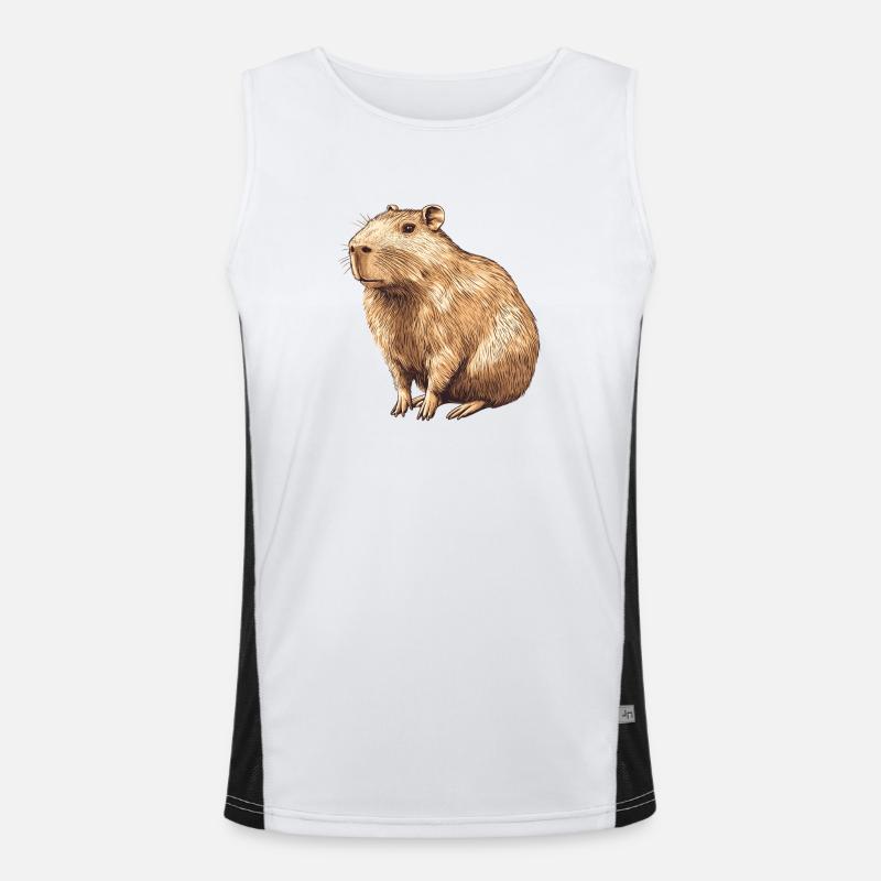Portrait de capybara en brun chaud Débardeur respirant contrasté Homme 