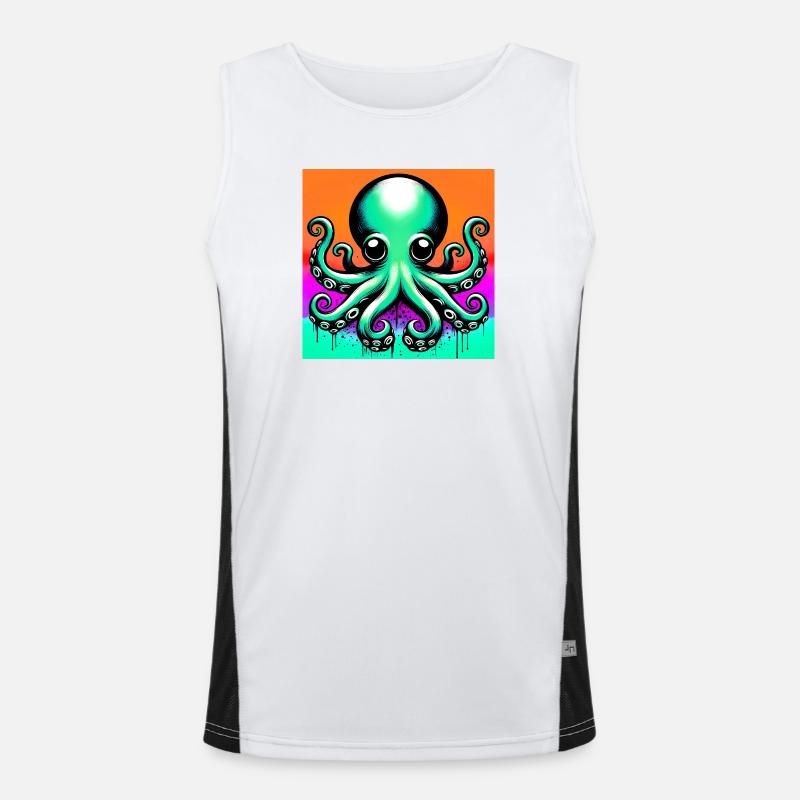 Krake Funktionelles Kontrast-Tank Top für Männer 