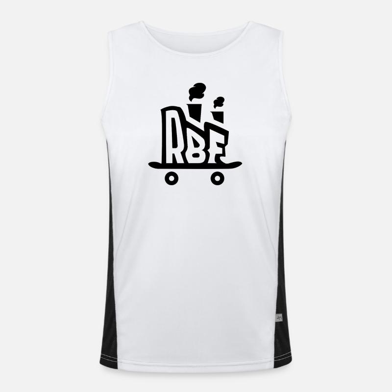 Rollbrett Fabrik Logo schwarz Funktionelles Kontrast-Tank Top für Männer 