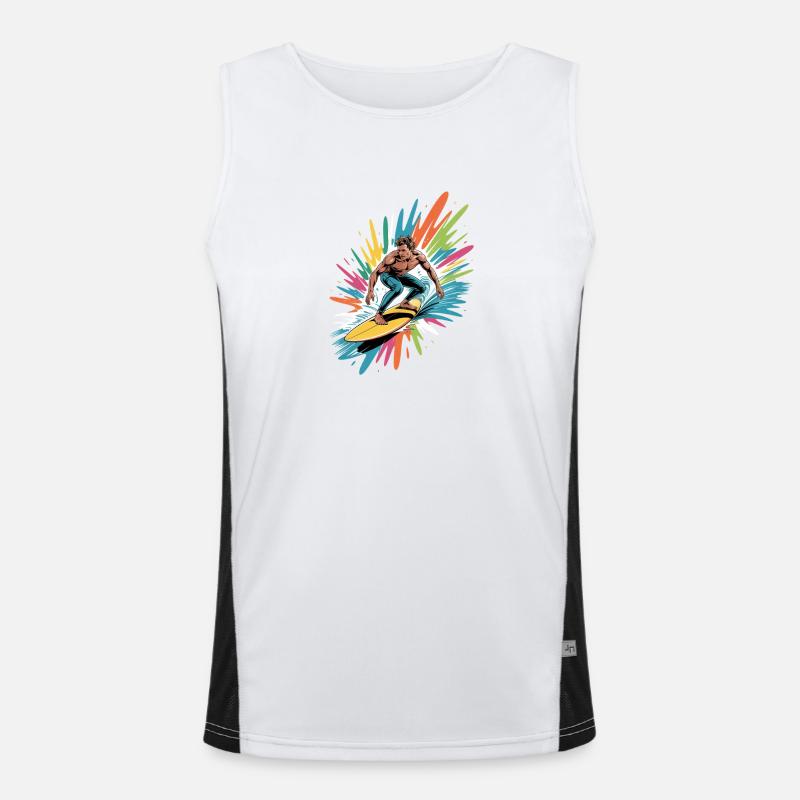 Bunter Surfer Wasserfarben Spritzer Graffiti Funktionelles Kontrast-Tank Top für Männer 